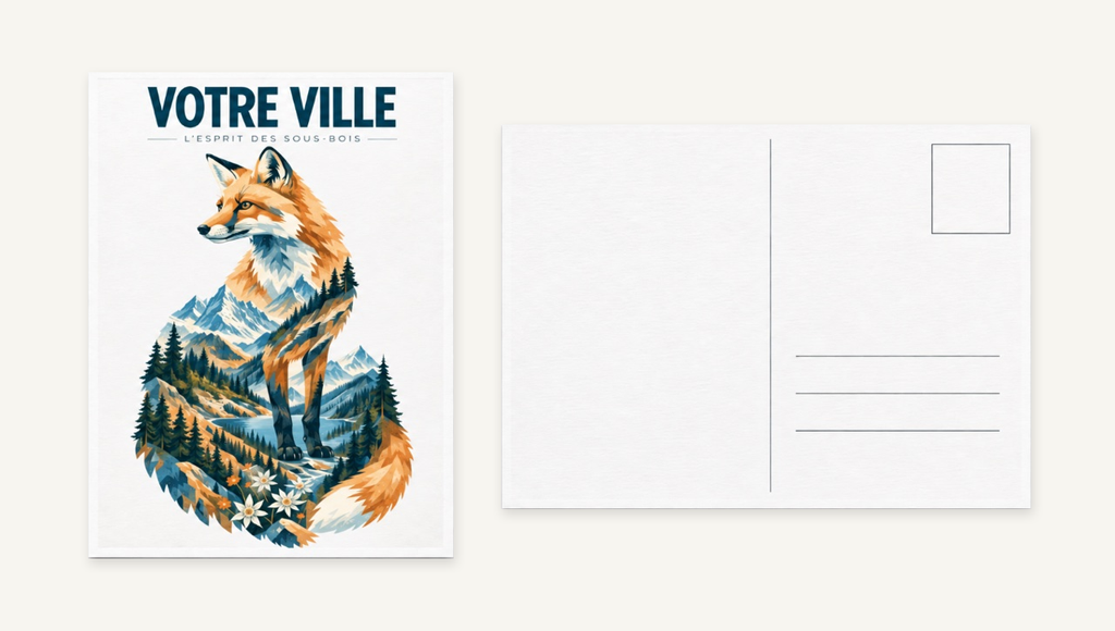 [NAT-STR-002_CP] NATURA STRATA — Le renard (Carte postale papier)