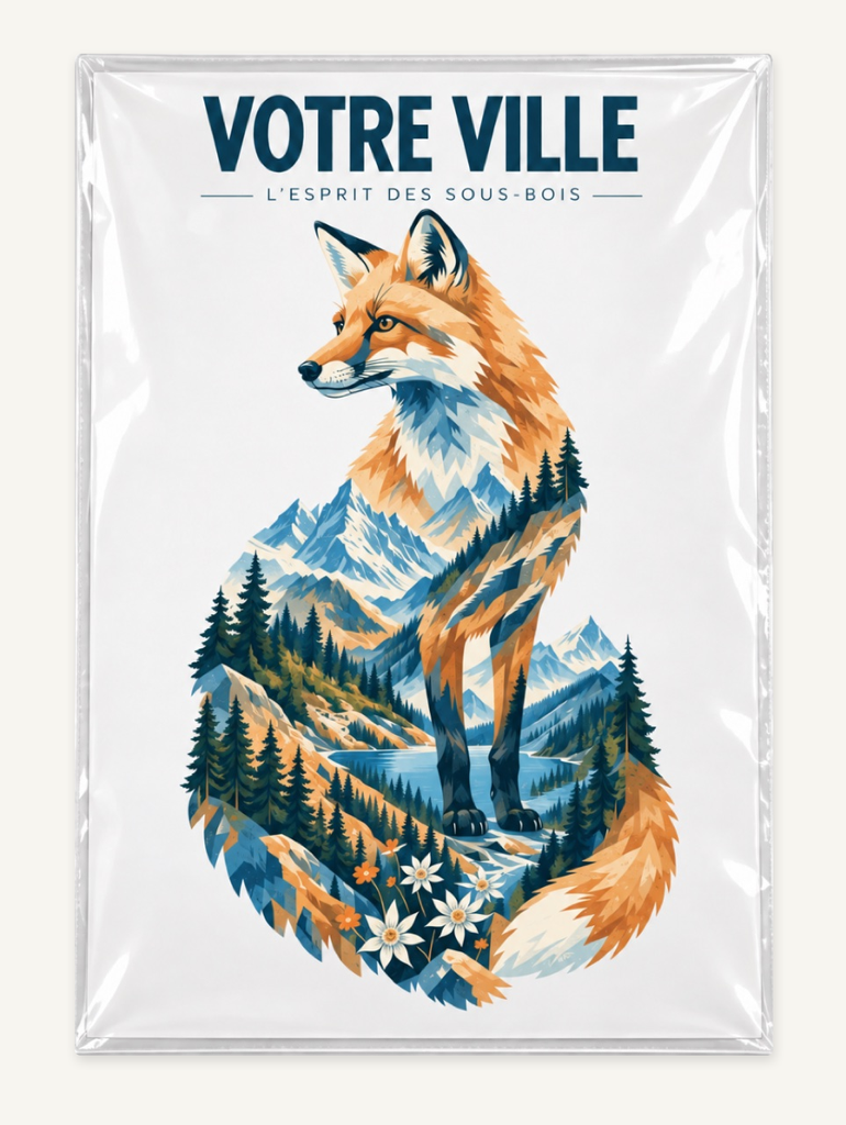 [NAT-STR-002_AFF-A3] NATURA STRATA — Le renard (Affiche papier A3)