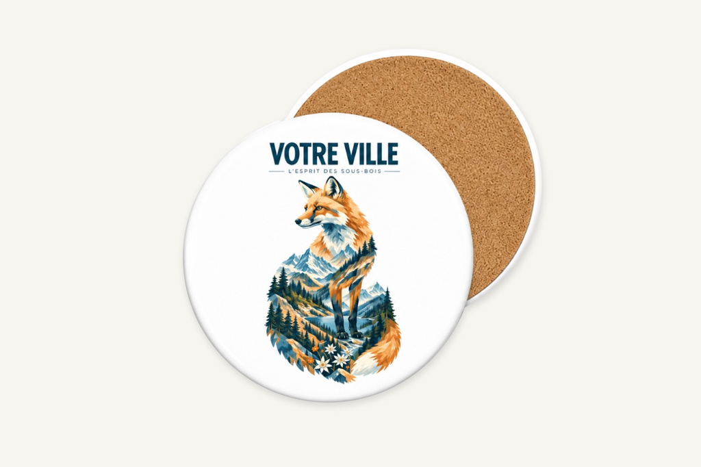 [NAT-STR-002_SV-ROND] NATURA STRATA — Le renard (Sous-verre rond)