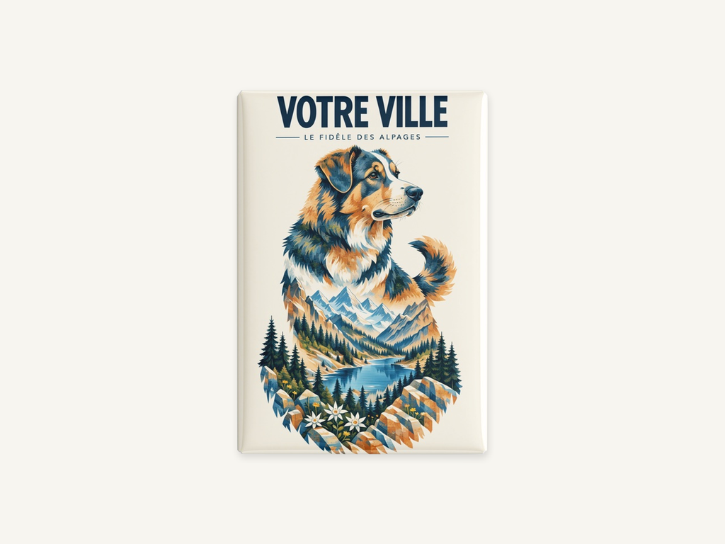 [NAT-STR-003_MAG-R] NATURA STRATA — Le chien de montagne (Magnet rembordé)