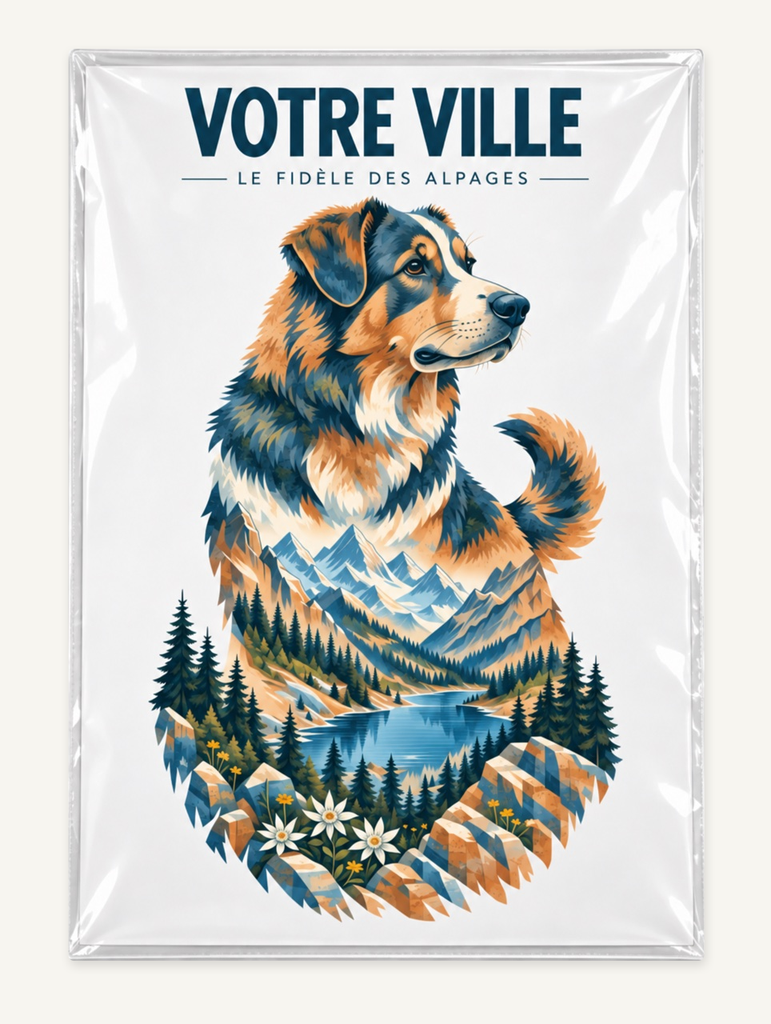 [NAT-STR-003_AFF-A4] NATURA STRATA — Le chien de montagne (Affiche papier A4)