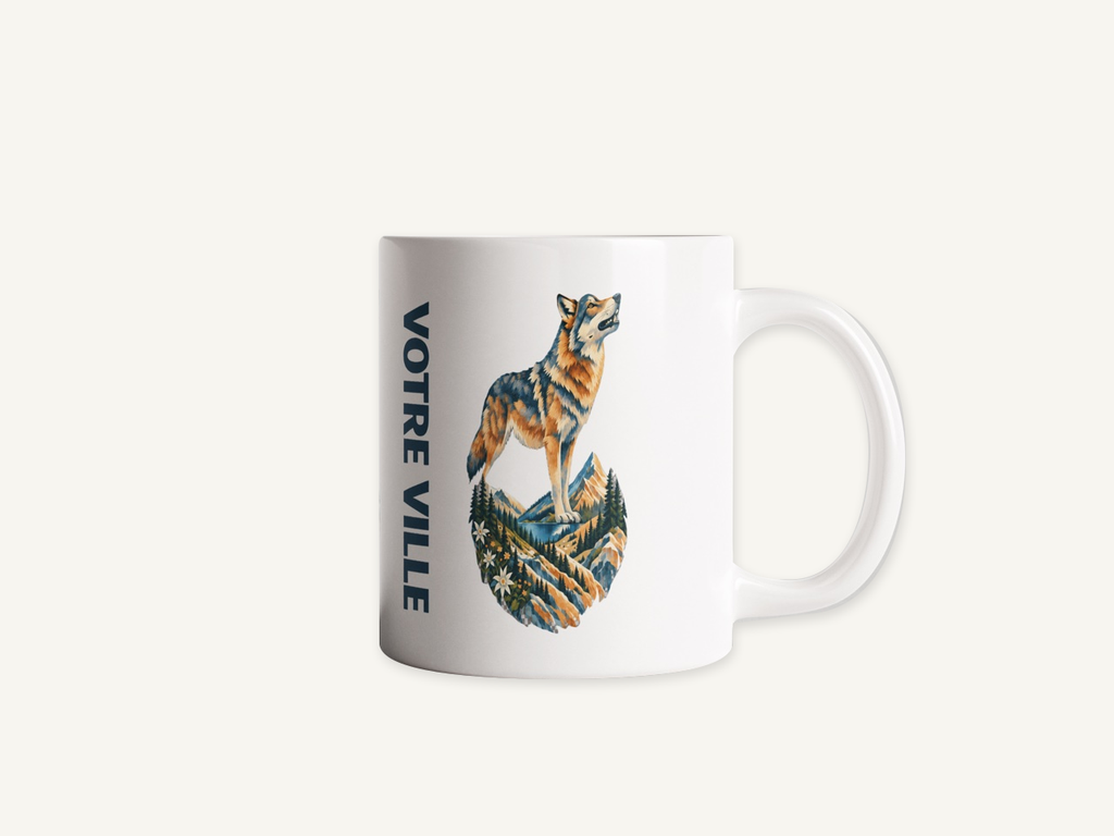 [NAT-STR-005_MUG-BRI] NATURA STRATA — Le loup (Mug brillant)