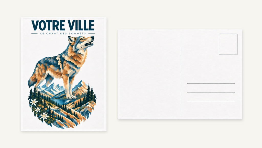 [NAT-STR-005_CP] NATURA STRATA — Le loup (Carte postale papier)