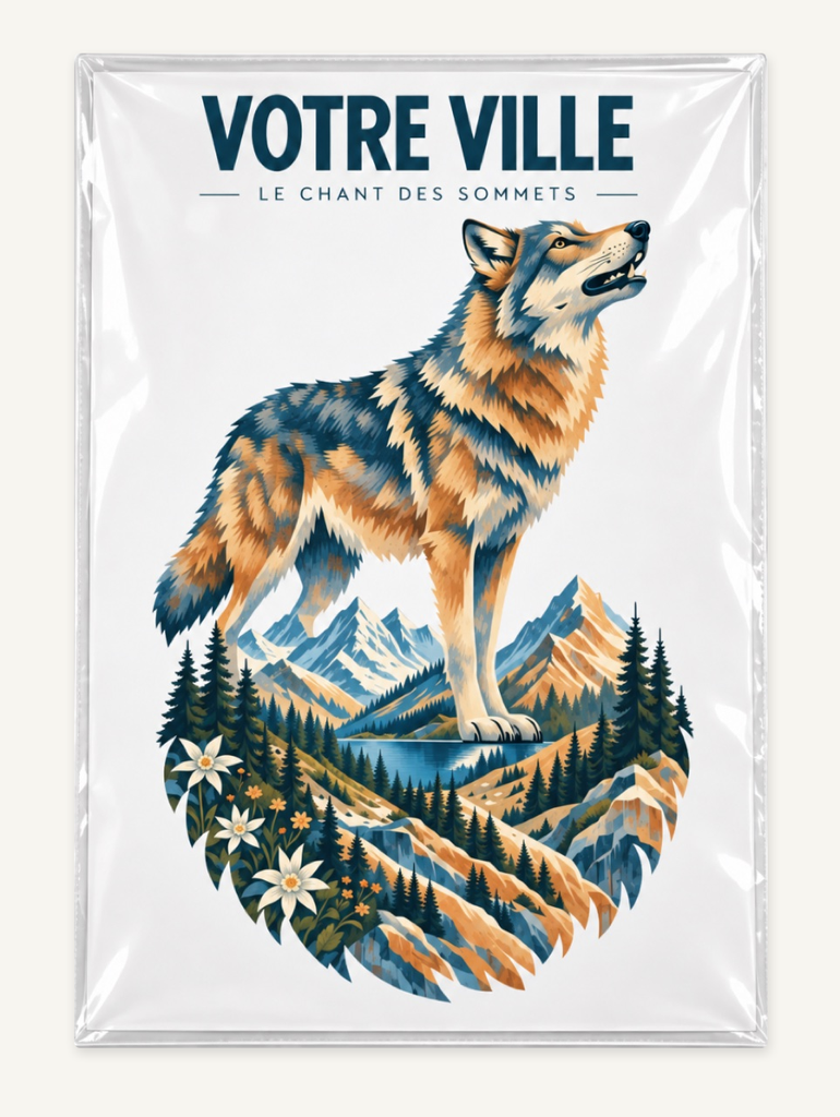 [NAT-STR-005_AFF-A3] NATURA STRATA — Le loup (Affiche papier A3)