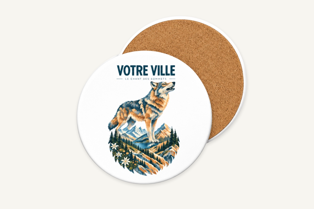 [NAT-STR-005_SV-ROND] NATURA STRATA — Le loup (Sous-verre rond)