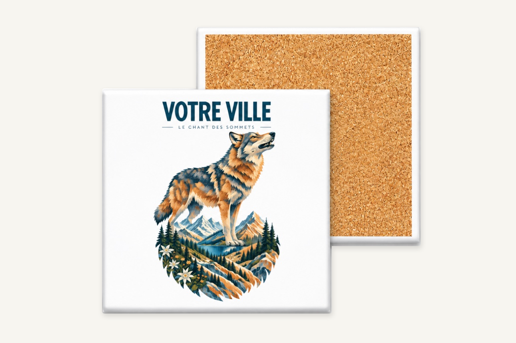 [NAT-STR-005_SV-CARRE] NATURA STRATA — Le loup (Sous-verre carré)