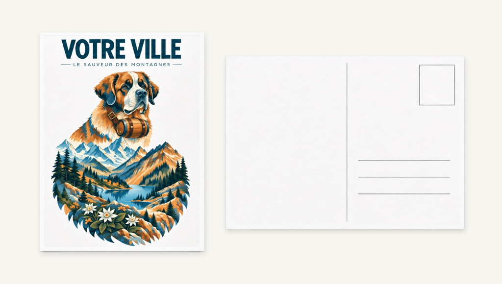 [NAT-STR-006_CP] NATURA STRATA — Le saint-bernard (Carte postale papier)