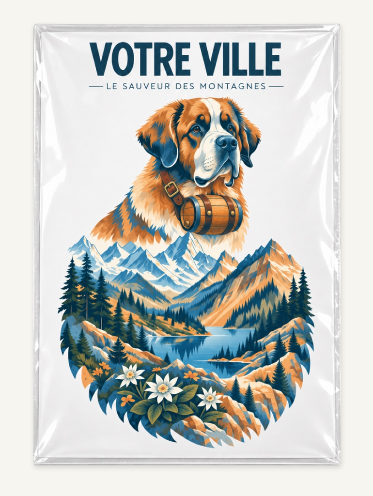 [NAT-STR-006_AFF-A3] NATURA STRATA — Le saint-bernard (Affiche papier A3)