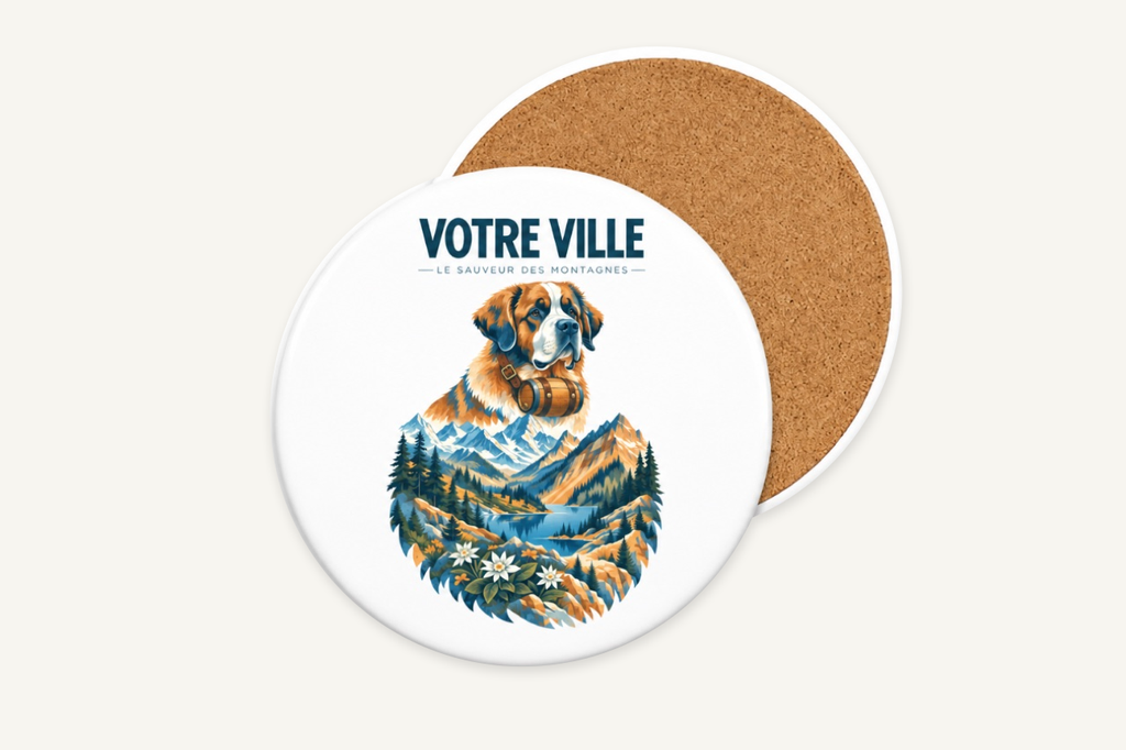 [NAT-STR-006_SV-ROND] NATURA STRATA — Le saint-bernard (Sous-verre rond)