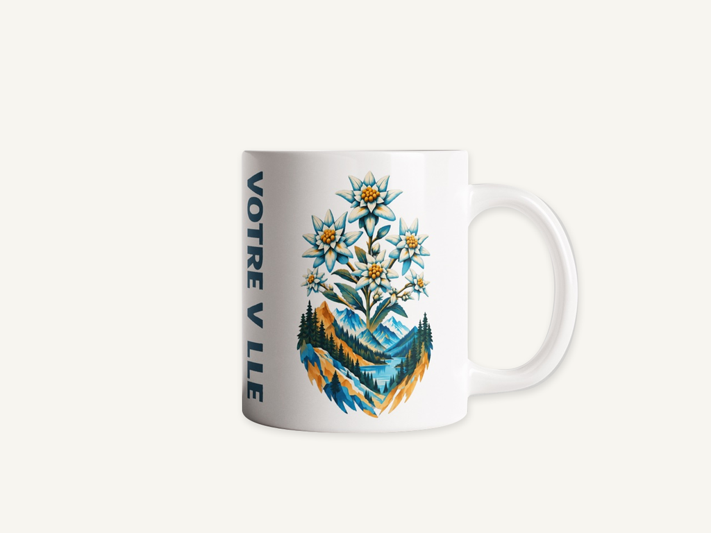[NAT-STR-007_MUG-BRI] NATURA STRATA — L’edelweiss (Mug brillant)
