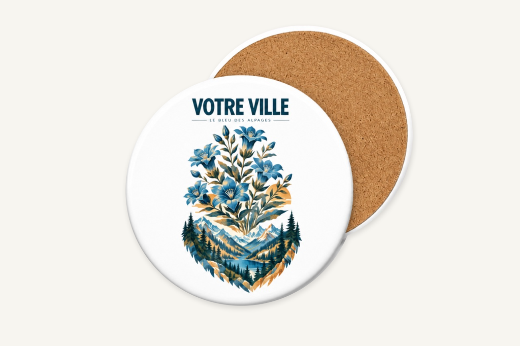 [NAT-STR-008_SV-ROND] NATURA STRATA — Les fleurs bleues (Sous-verre rond)