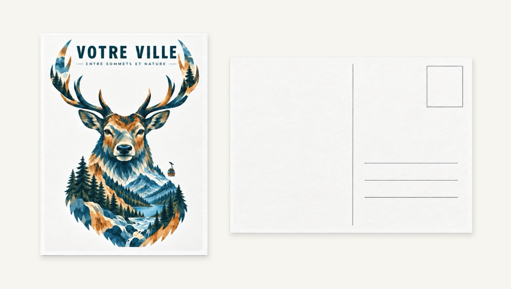 [NAT-STR-009_CP] NATURA STRATA — Le cerf (Carte postale papier)