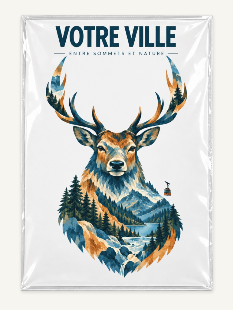 [NAT-STR-009_AFF-A4] NATURA STRATA — Le cerf (Affiche papier A4)