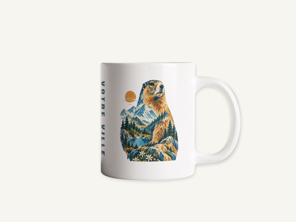 [NAT-STR-010_MUG-MAT] NATURA STRATA — La marmotte au soleil (Mug mat)