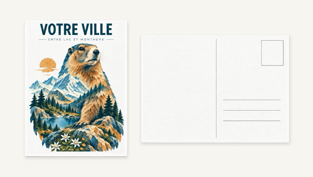 [NAT-STR-010_CP] NATURA STRATA — La marmotte au soleil (Carte postale papier)