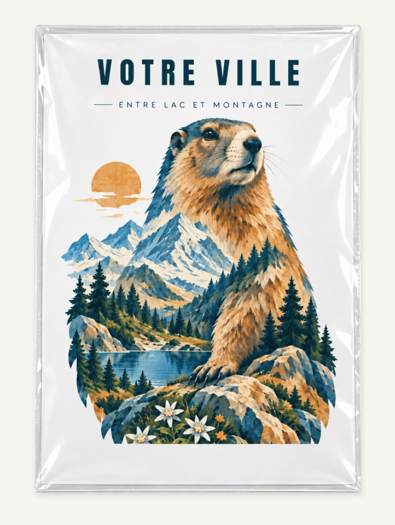 [NAT-STR-010_AFF-A4] NATURA STRATA — La marmotte au soleil (Affiche papier A4)