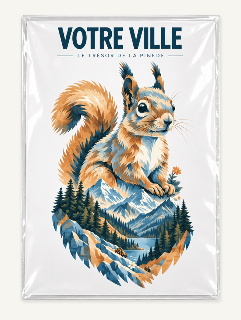 [NAT-STR-011_AFF-A4] NATURA STRATA — L’écureuil (Affiche papier A4)