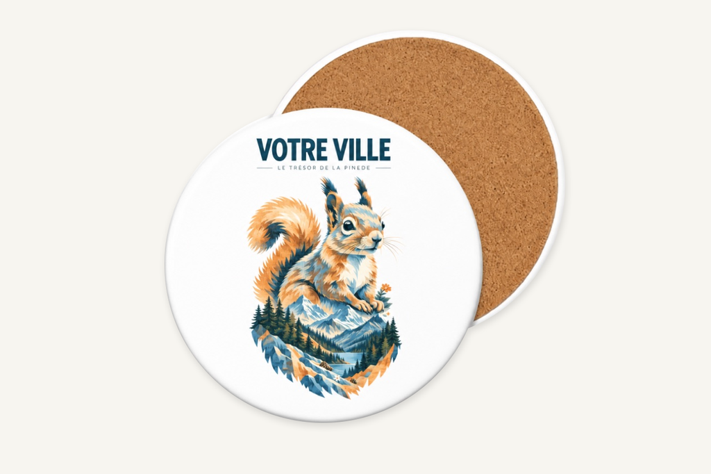 [NAT-STR-011_SV-ROND] NATURA STRATA — L’écureuil (Sous-verre rond)
