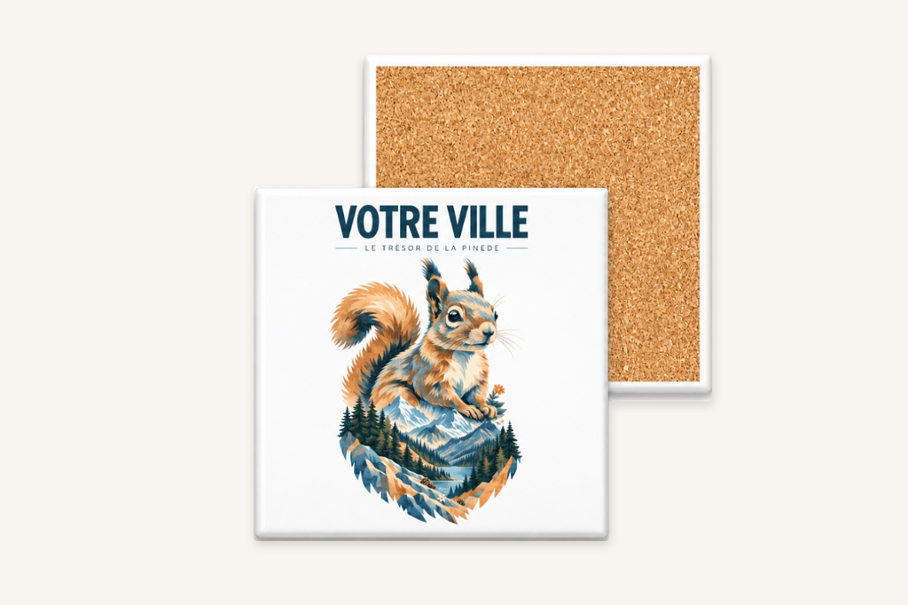 [NAT-STR-011_SV-CARRE] NATURA STRATA — L’écureuil (Sous-verre carré)