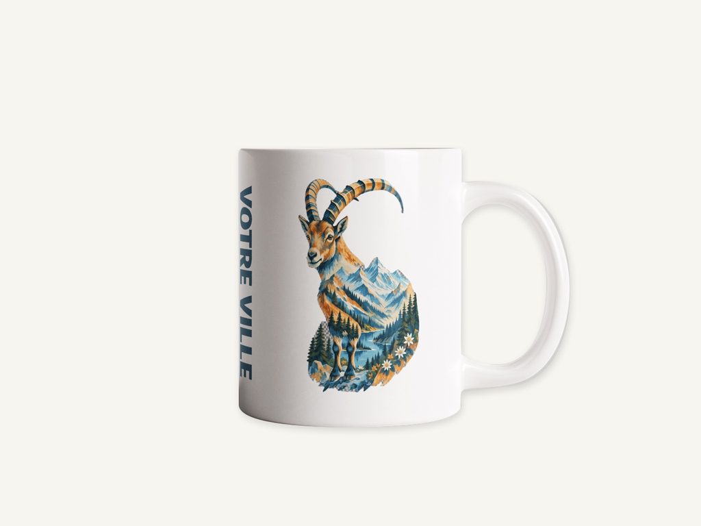 [NAT-STR-012_MUG-BRI] NATURA STRATA — Le bouquetin (Mug brillant)