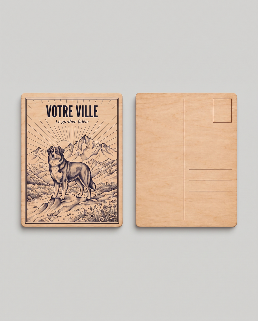 [NAT-ESQ-001_CP-BOIS] NATURA ESQUISSE — Le gardien fidèle (Carte postale bois)