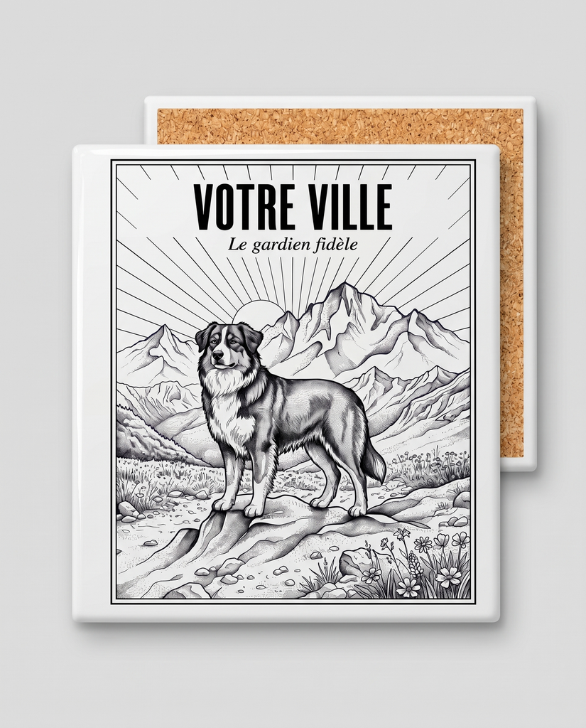 [NAT-ESQ-001_SV-CARRE] NATURA ESQUISSE — Le gardien fidèle (Sous-verre carré)