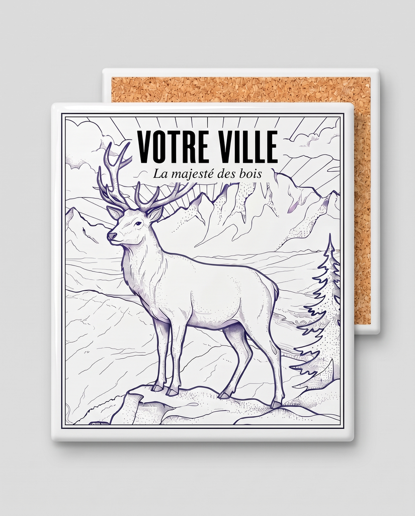 [NAT-ESQ-002_SV-CARRE] NATURA ESQUISSE — La majesté des bois (Sous-verre carré)