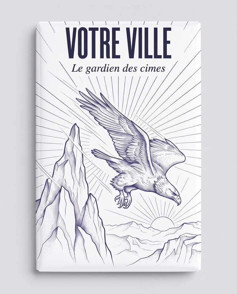 [NAT-ESQ-003_MAG-R] NATURA ESQUISSE — Le gardien des cimes (Magnet rembordé)