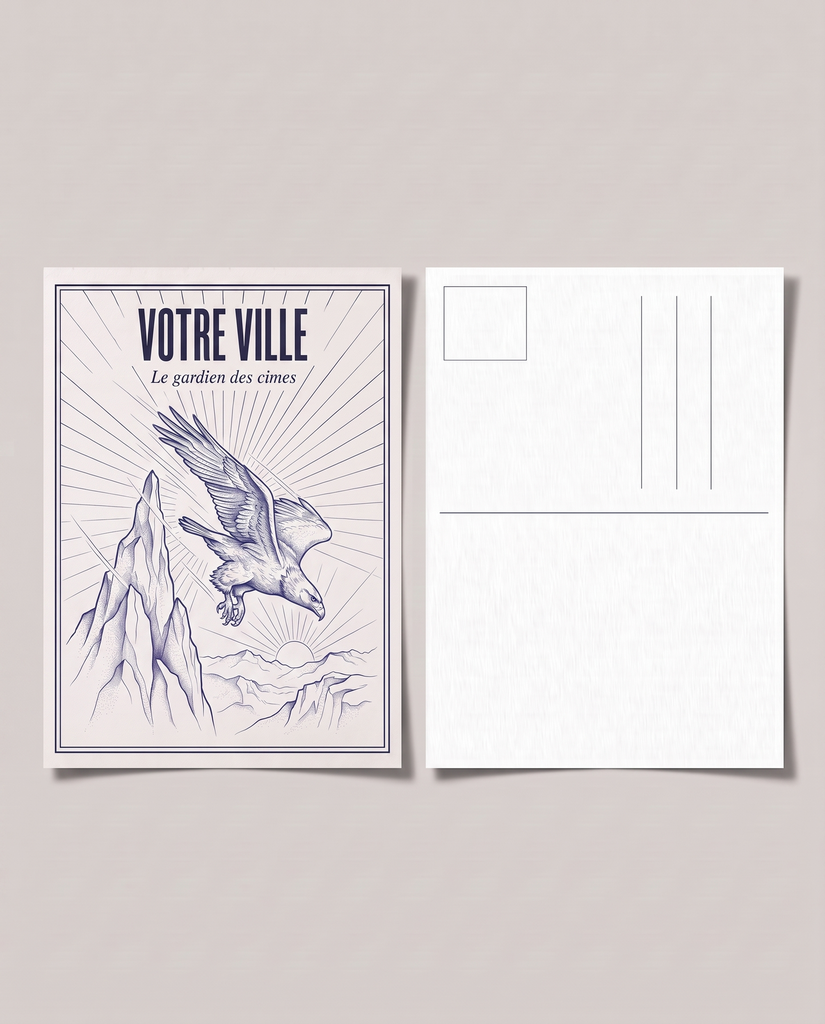 [NAT-ESQ-003_CP] NATURA ESQUISSE — Le gardien des cimes (Carte postale papier)