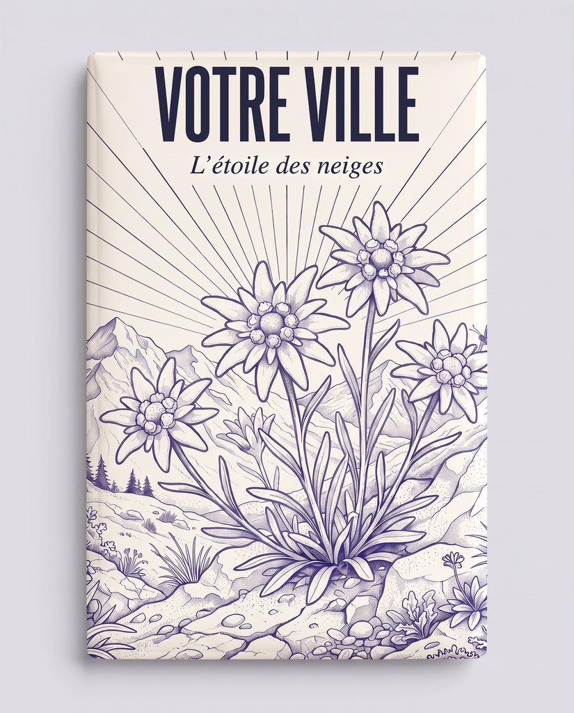[NAT-ESQ-004_MAG-R] NATURA ESQUISSE — L’étoile des neiges (Magnet rembordé)