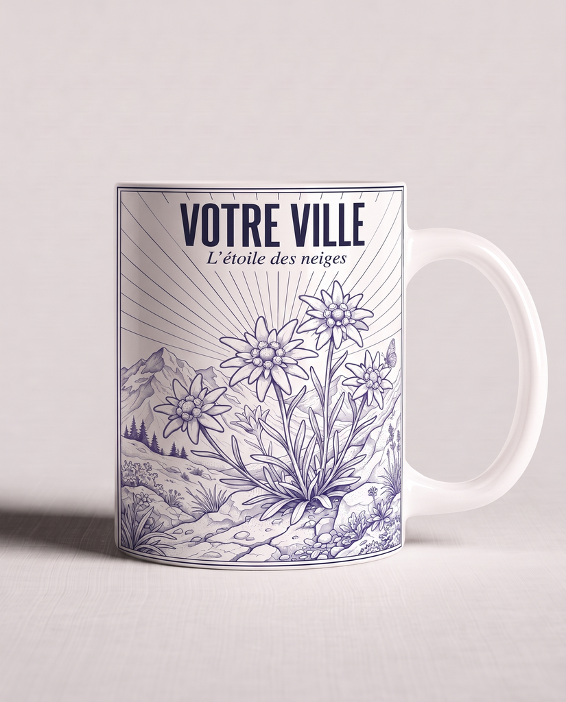 [NAT-ESQ-004_MUG-BRI] NATURA ESQUISSE — L’étoile des neiges (Mug brillant)
