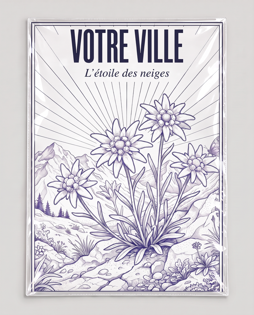 [NAT-ESQ-004_AFF-A4] NATURA ESQUISSE — L’étoile des neiges (Affiche papier A4)