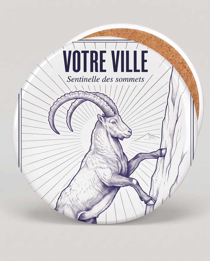 [NAT-ESQ-005_SV-ROND] NATURA ESQUISSE — Sentinelle des sommets (Sous-verre rond)