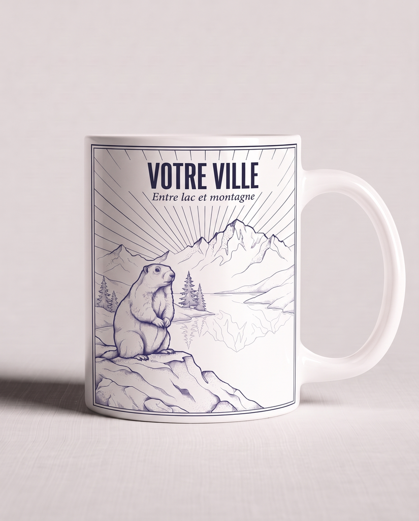 [NAT-ESQ-006_MUG-MAT] NATURA ESQUISSE — Entre lac et montagne (Mug mat)