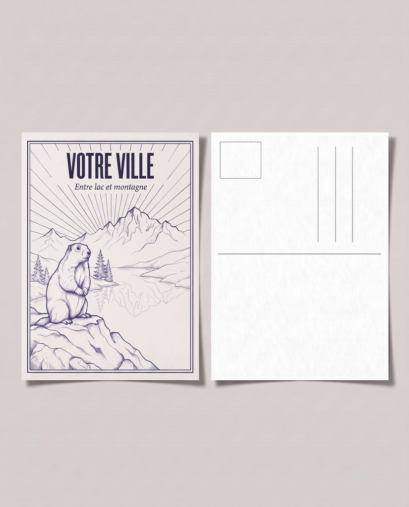 [NAT-ESQ-006_CP] NATURA ESQUISSE — Entre lac et montagne (Carte postale papier)