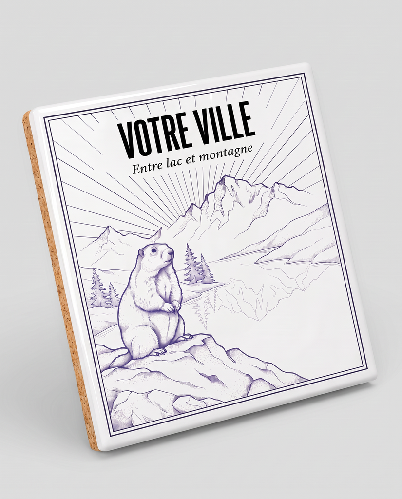 [NAT-ESQ-006_SV-CARRE] NATURA ESQUISSE — Entre lac et montagne (Sous-verre carré)