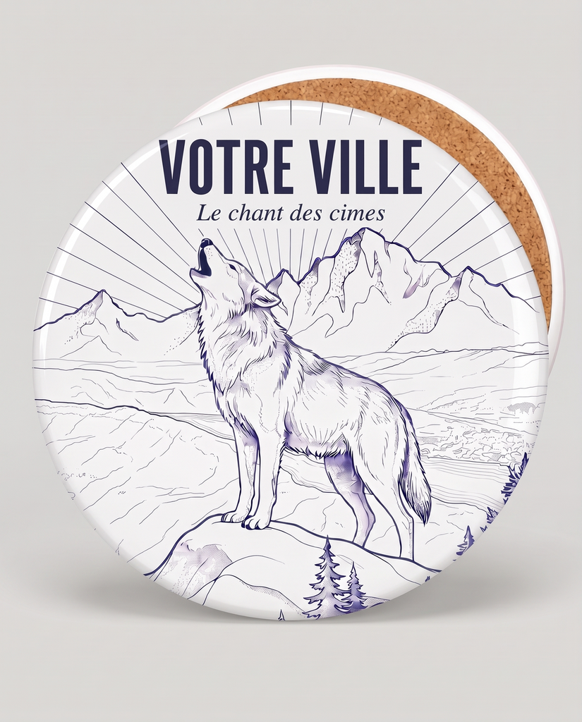 [NAT-ESQ-007_SV-ROND] NATURA ESQUISSE — Le chant des cimes (Sous-verre rond)