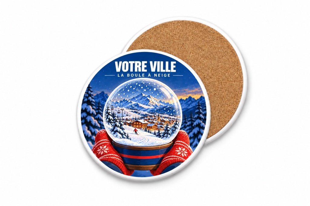 [ILL-GEN-001_SV-ROND] ILLUSTRATA — La boule à neige (Sous-verre rond)