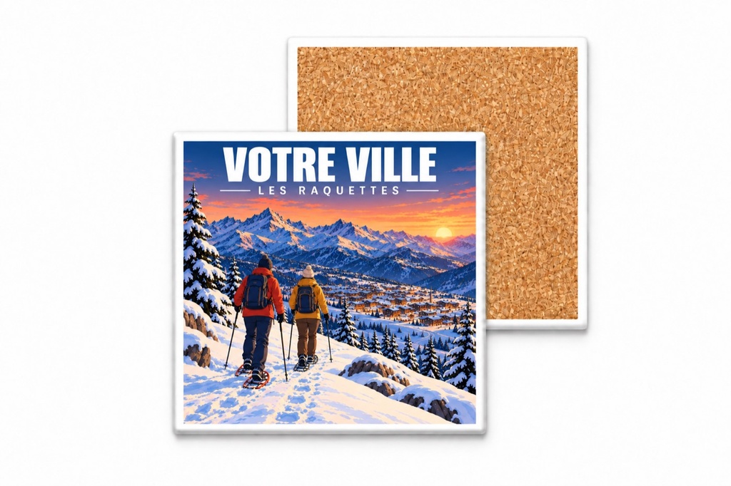 [ILL-GEN-002_SV-CARRE] ILLUSTRATA — Les raquettes (Sous-verre carré)