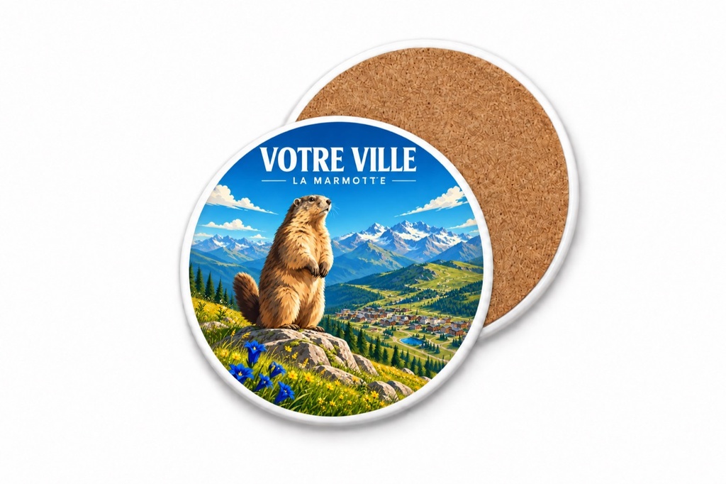 [ILL-GEN-003_SV-ROND] ILLUSTRATA — La marmotte d’été (Sous-verre rond)