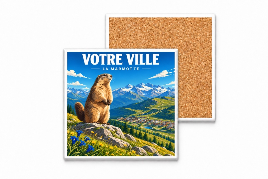 [ILL-GEN-003_SV-CARRE] ILLUSTRATA — La marmotte d’été (Sous-verre carré)