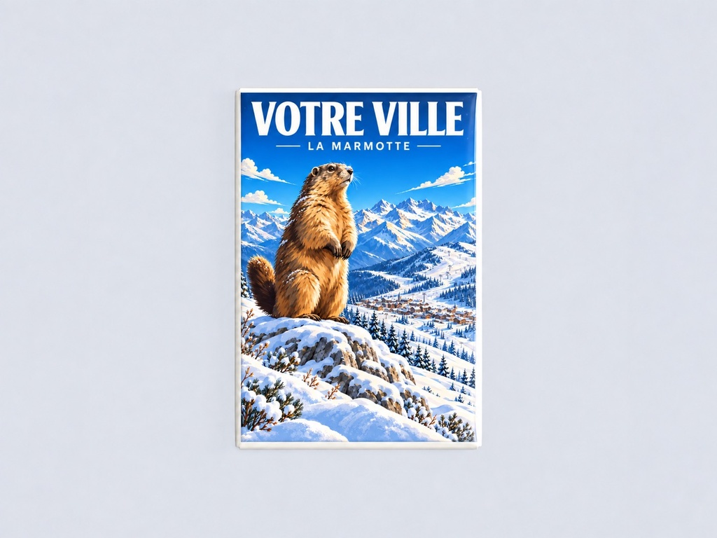 [ILL-GEN-004_MAG-R] ILLUSTRATA — La marmotte d’hiver (Magnet rembordé)