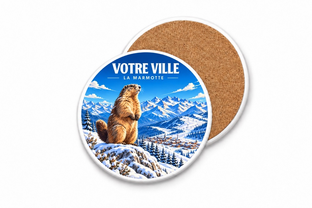 [ILL-GEN-004_SV-ROND] ILLUSTRATA — La marmotte d’hiver (Sous-verre rond)