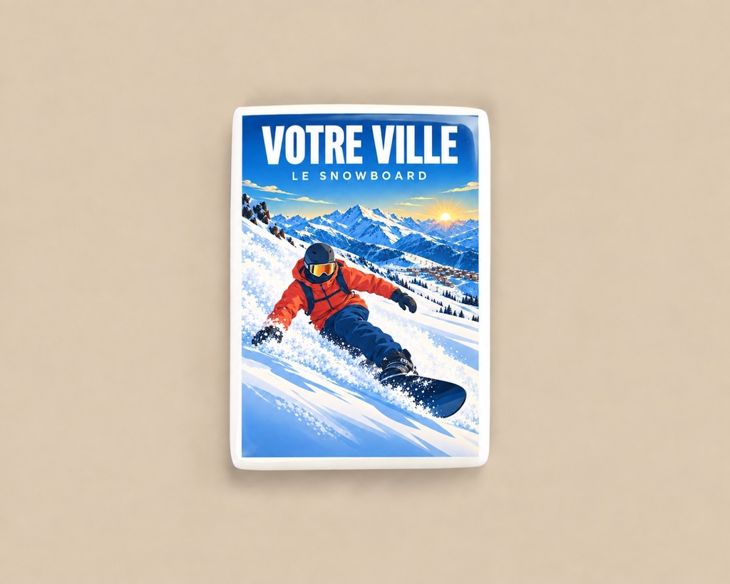 [ILL-GEN-005_MAG-C] ILLUSTRATA — Le snowboard (Magnet céramique)