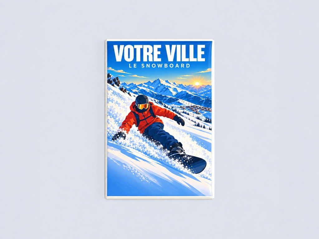[ILL-GEN-005_MAG-R] ILLUSTRATA — Le snowboard (Magnet rembordé)