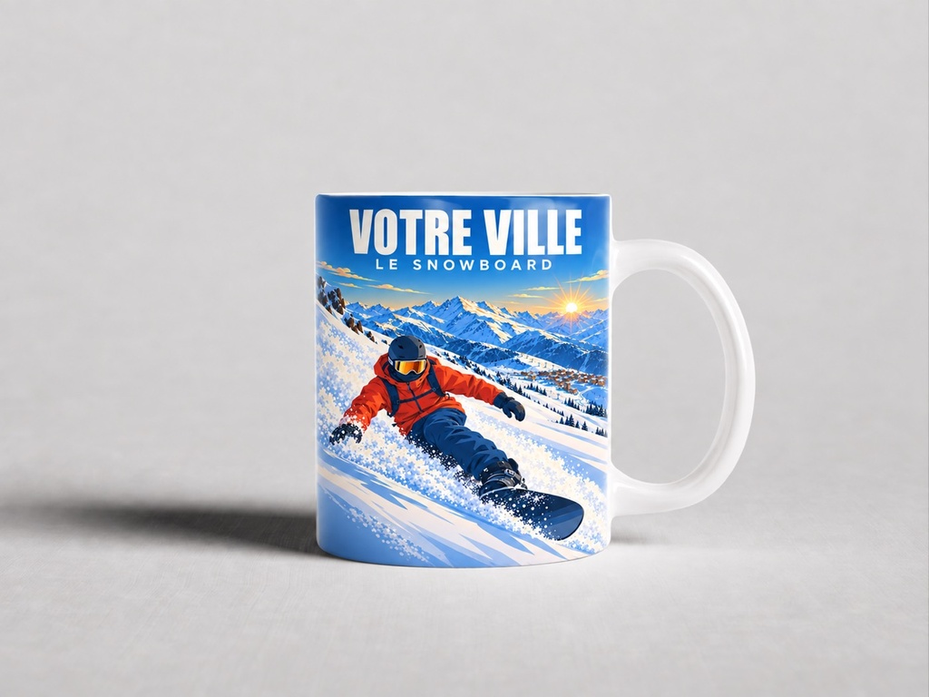 [ILL-GEN-005_MUG-MAT] ILLUSTRATA — Le snowboard (Mug mat)