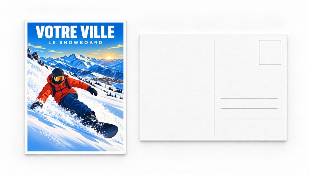 [ILL-GEN-005_CP] ILLUSTRATA — Le snowboard (Carte postale papier)