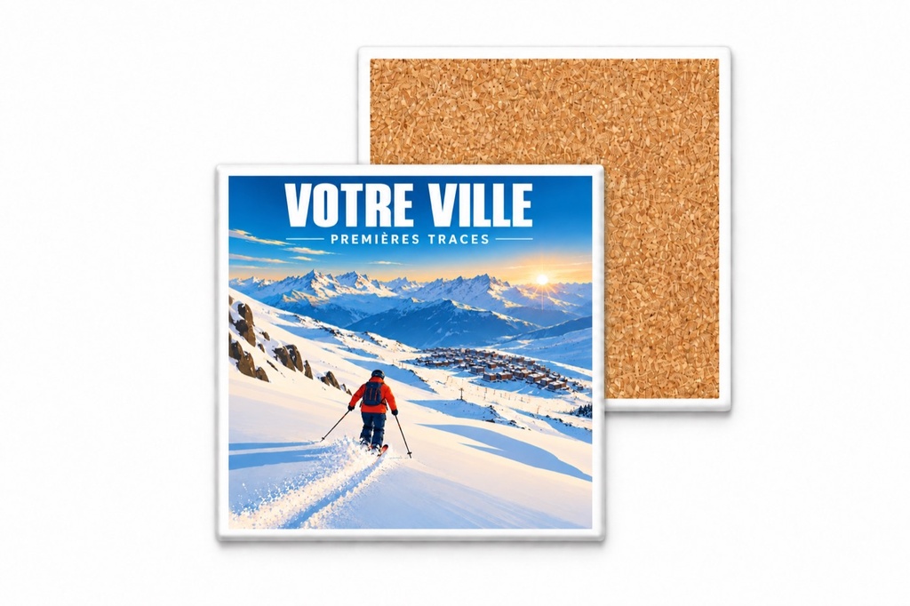 [ILL-GEN-006_SV-CARRE] ILLUSTRATA — Premières traces — descente (Sous-verre carré)