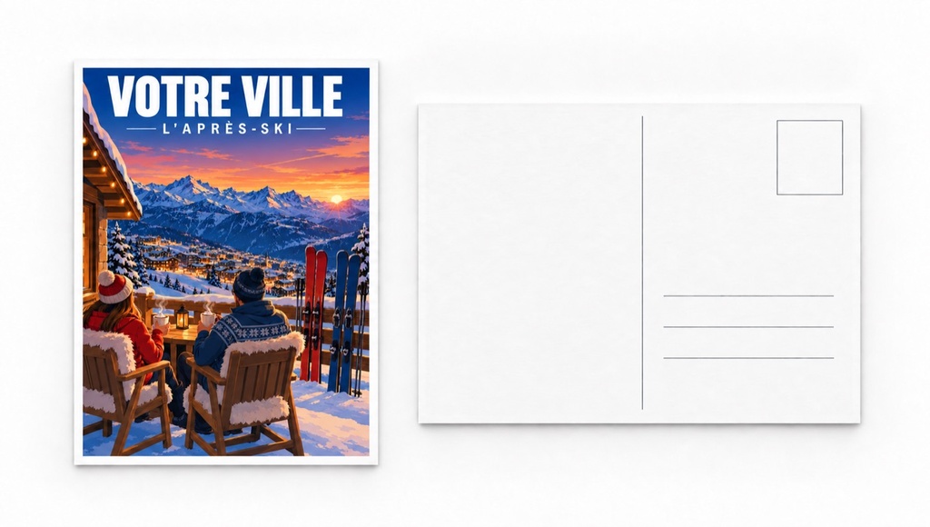 [ILL-GEN-007_CP] ILLUSTRATA — L’après-ski (Carte postale papier)