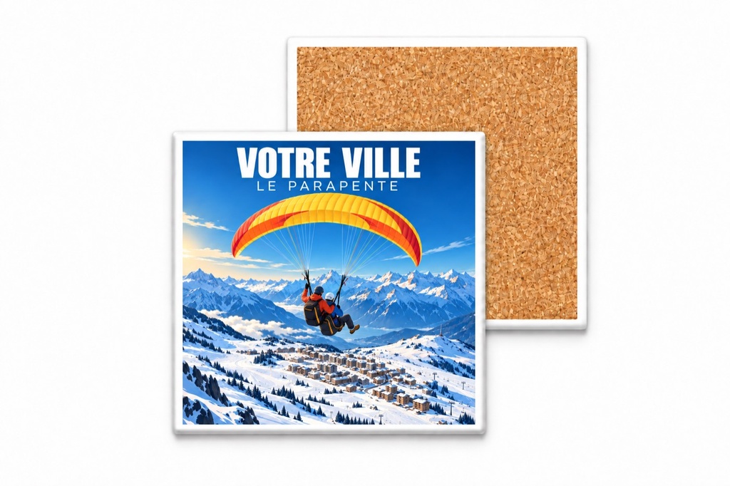 [ILL-GEN-008_SV-CARRE] ILLUSTRATA — Le parapente (Sous-verre carré)